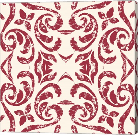 Framed Damask Red Print