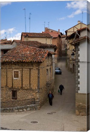 Framed Narrow street, Anguiano, La Rioja, Spain Print
