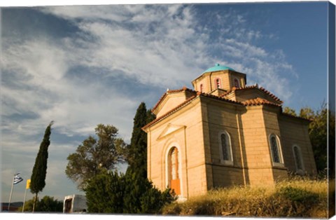 Framed Agios Triados Monastery Chapel, Mitilini, Samos, Aegean Islands, Greece Print