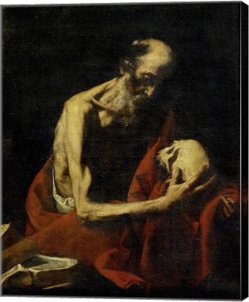Framed Saint Jerome Meditating Print