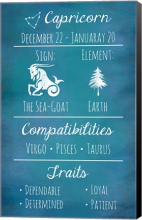 Framed Capricorn Zodiac Sign Print