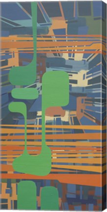 Framed Abstract Blue Print