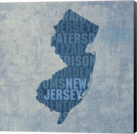 Framed New Jersey State Words Print