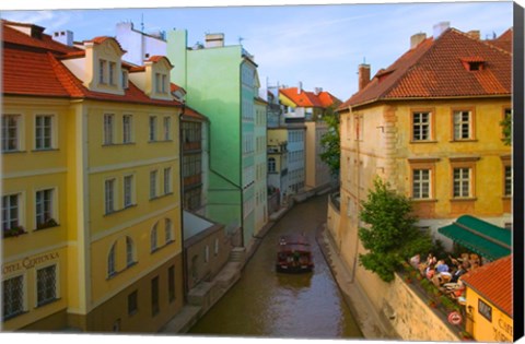Framed Historical Buildings and Canal, Czech Republic Print
