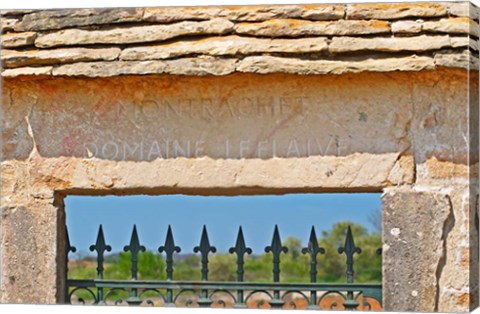 Framed Gate and Key Stone Carved with Montrachet Print