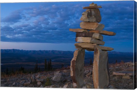 Framed Inukshuk in Ogilvie Mountains Print