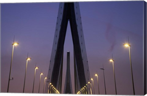 Framed Pont De Normandie, Le Havre, France Print