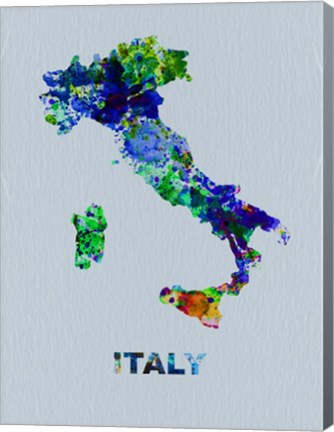 Framed Italy Color Splatter Map Print