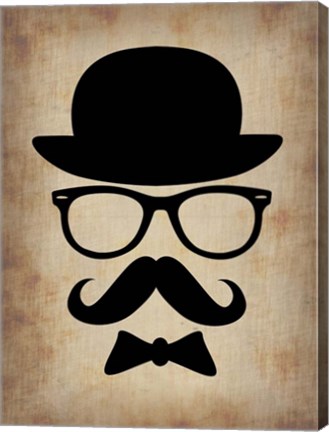 Framed Hat Glasses and Mustache 1 Print