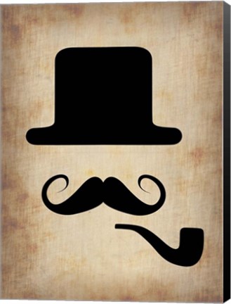 Framed Hat Glasses and Mustache 4 Print