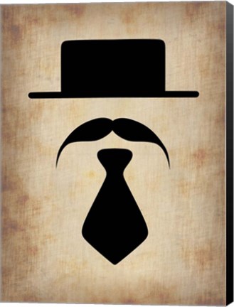 Framed Hat Glasses and Mustache 5 Print