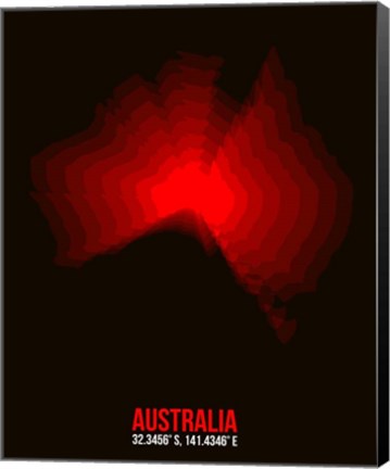 Framed Australia Radiant Map 1 Print