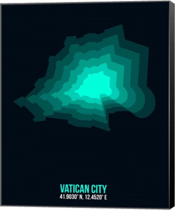Framed Vatican City Radiant Map 3 Print