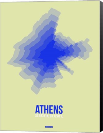 Framed Athens Radiant Map 4 Print