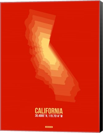 Framed California Radiant Map 6 Print
