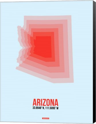 Framed Arizona Radiant Map 2A Print