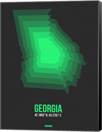 Framed Georgia Radiant Map 4 Print