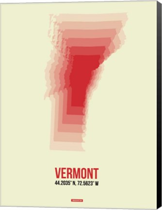 Framed Vermont Radiant Map 3 Print