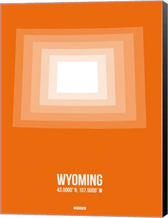 Framed Wyoming Radiant Map 3 Print