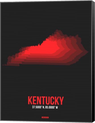 Framed Kentucky Radiant Map 4 Print