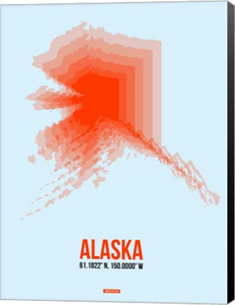 Framed Alaska Radiant Map 1 Print