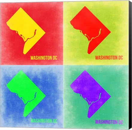 Framed Washington DC Pop Art Map 2 Print