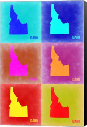 Framed Idaho Pop Art Map 2 Print