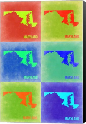 Framed Maryland Pop Art Map 2 Print