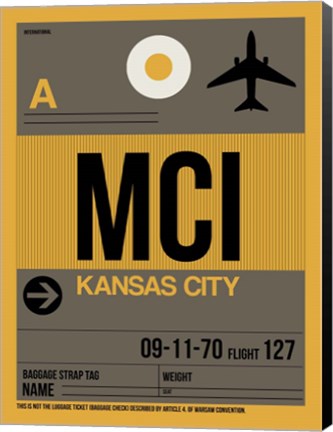 Framed MCI Kansas City Luggage Tag 1 Print