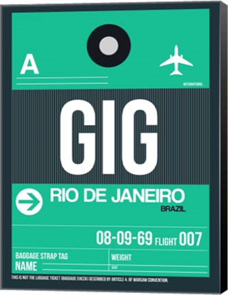 Framed GIG Rio De Janeiro Luggage Tag 1 Print