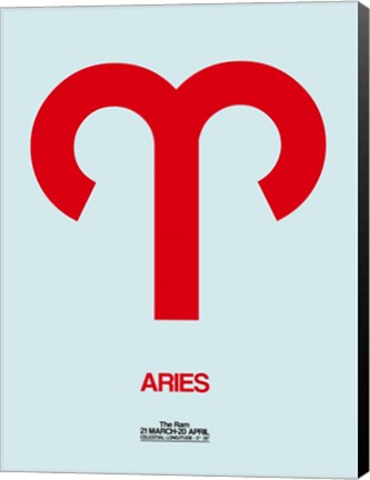 Framed Aries Zodiac Sign Red Print