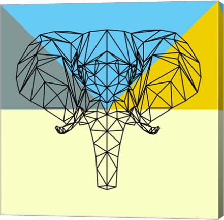 Framed Party Elephant Polygon Print