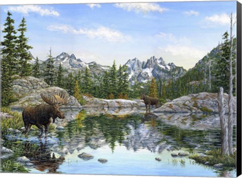 Framed Moose Painting 2 Print