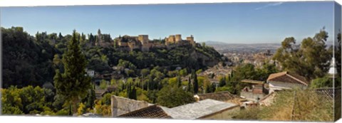 Framed Alhambra Palace from Sacromonte, Granada, Andalusia, Spain Print