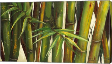Framed Bamboo on Beige II Print