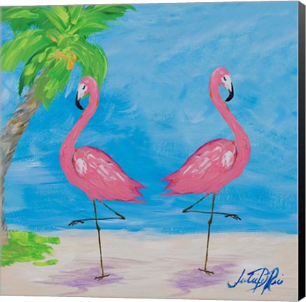 Framed Fancy Flamingos IV Print