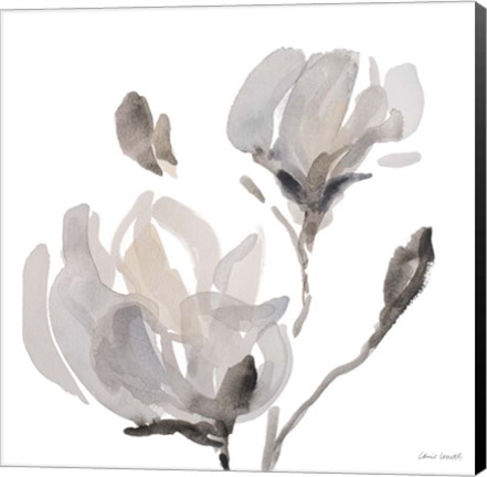 Framed Gray Tonal Magnolias I Print