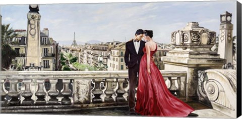 Framed Lovers in Paris Print