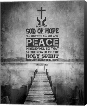 Framed Romans 15:13 Abound in Hope (Black &amp; White) Print