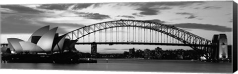 Framed Sydney Harbour Bridge At Sunset, Sydney, Australia Print