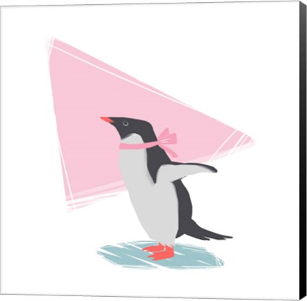 Framed Minimalist Penguin, Girls Part III Print