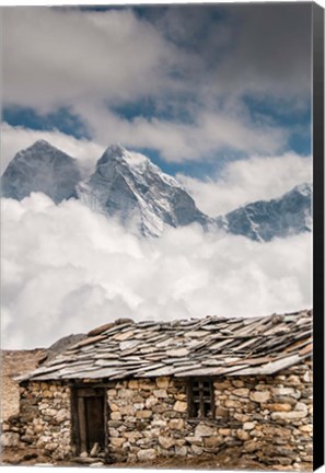 Framed Stone hut, Khumbu Valley, Nepal Print