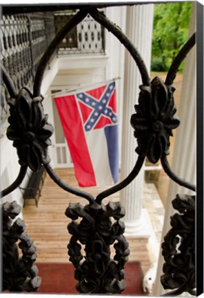 Framed Mississippi Mississippi state flag at the Waverley Plantation Print