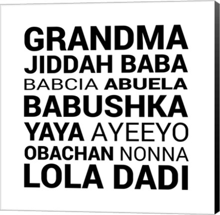 Framed Grandma Various languages Print