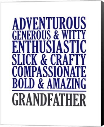 Framed Adjectives for Grandpa Print