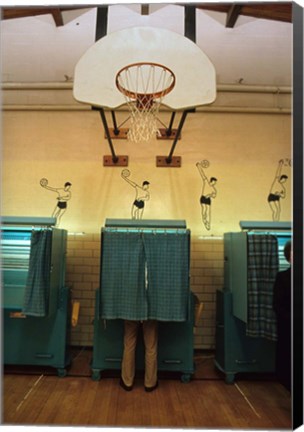 Framed Politics, Democracy, Voting booth, New Hampshire, 1988 Print