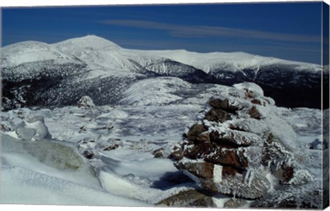 Framed Appalachian Trail in Winter, White Mountains&#39; Presidential Range, New Hampshire Print