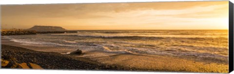 Framed Surf on beach at dusk, Playa Waikiki, Miraflores District, Lima, Peru Print