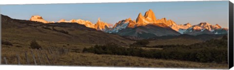Framed Sunrise over Mt Fitzroy, Patagonia, Argentina Print