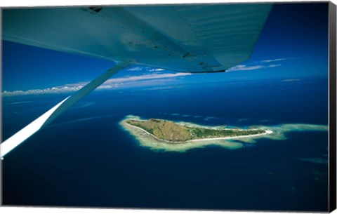 Framed Float over Vomo Island, Fiji Print